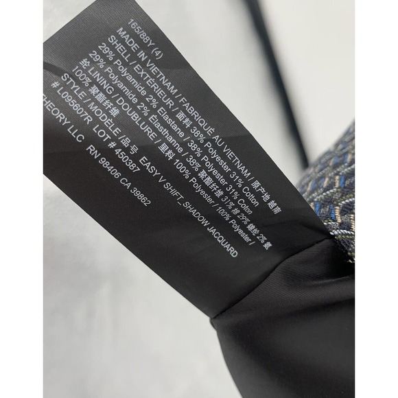 NEW THEORY EASY V SHADOW JACQUARD CAREER SHIFT DRESS SIZE 4 $385 Womens - Picture 13 of 16